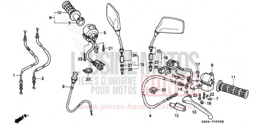 LEVIER DE GUIDON/COMMUTATEUR/CABLE (1) CB250R de 1994